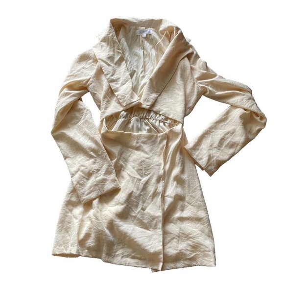 Anthropologie Mable dress Front Cutout ivory cream dress Size M missing button - Picture 2 of 7